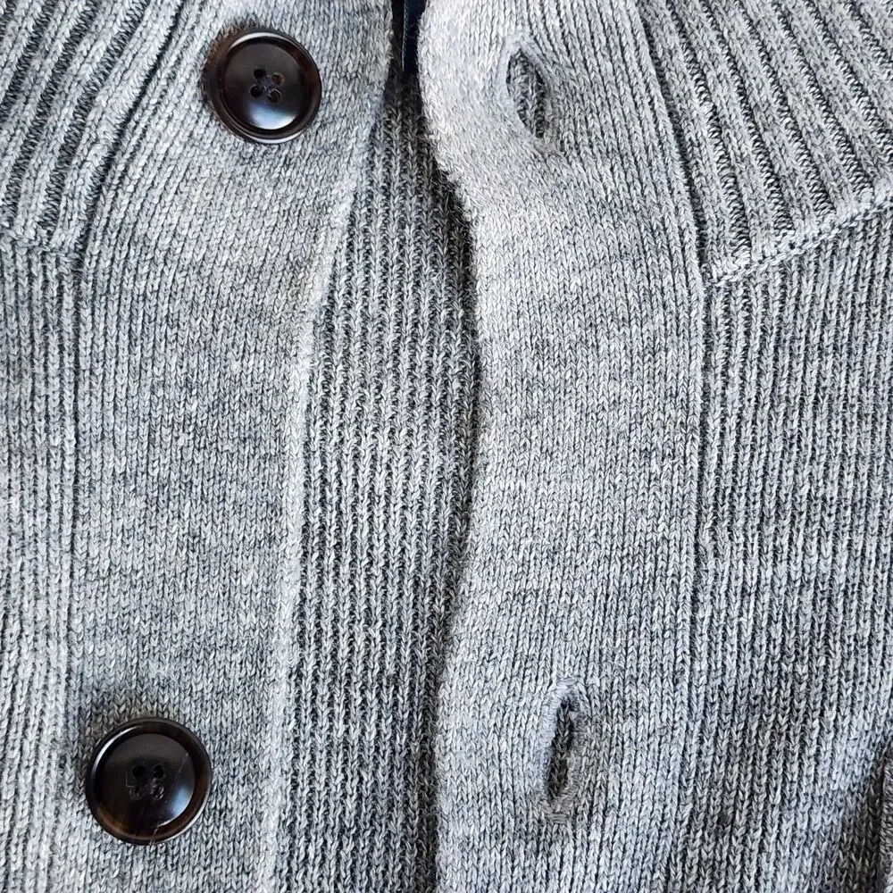 Peter Millar Crown Crafted XL Gray Linen Merino Wool Button Up Cardigan Sweater
